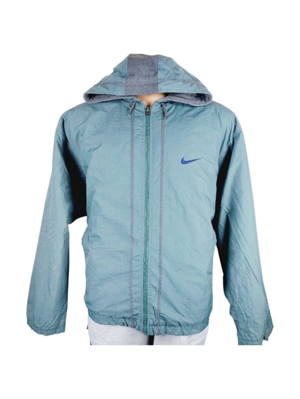 Nike Men's Teal Black Classic Hooded Outdoor Trail Windbreaker Jacket Size XXL